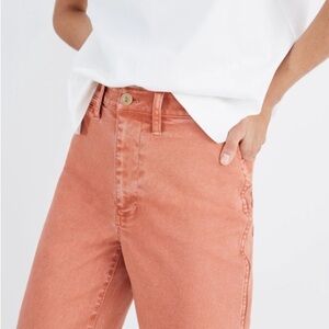 MADEWELL Slim Emmett Wide-Leg Crop Pants Orange Sweet Dahlia